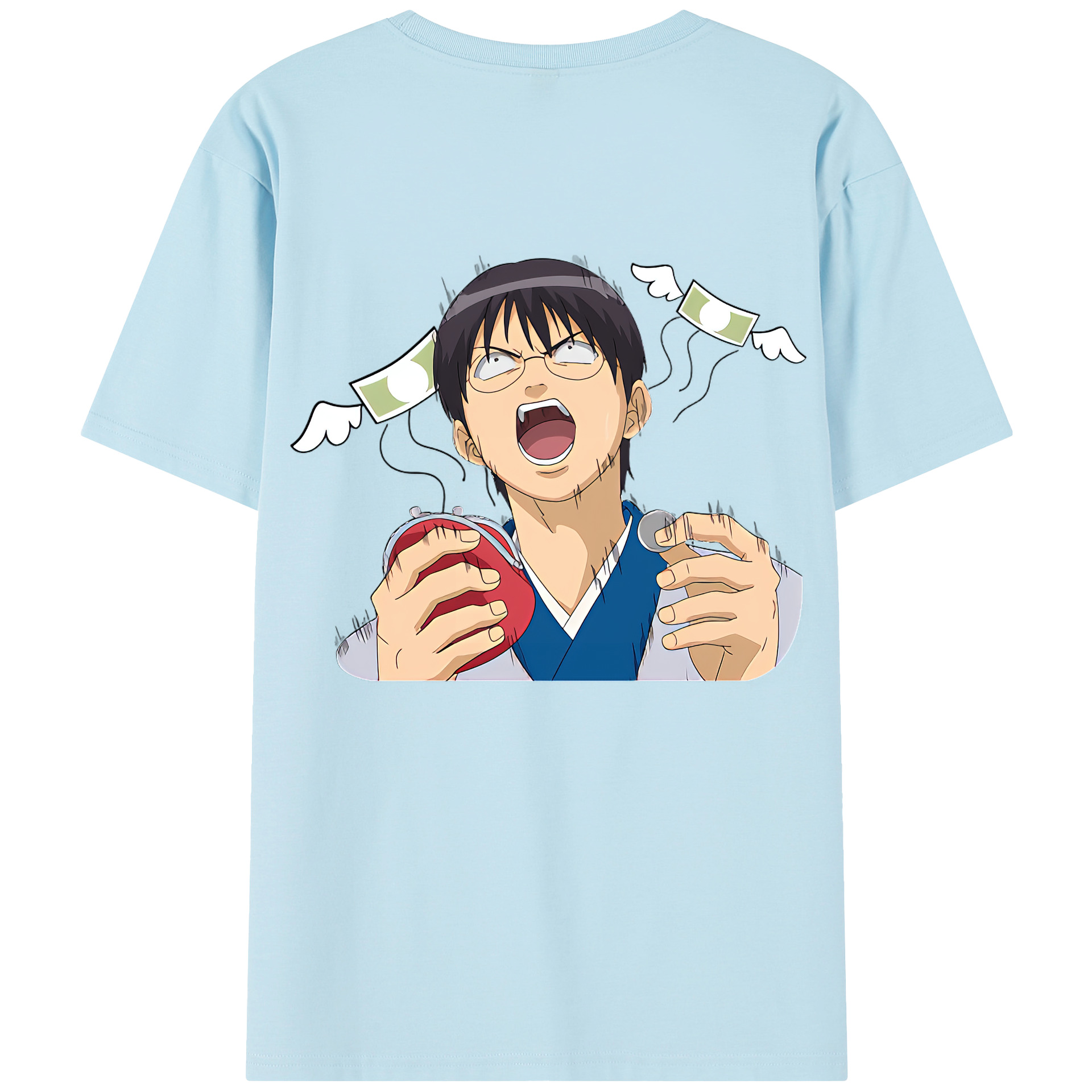 （画像用） ぎんたま 坂田銀時（さかたぎんとき） 神楽 志村新八（しむら しんぱち） GINTAMA Sakata Gintoki Kagura Shimura Shinpachi 綿100％半袖Tシャツ（背面プリント）